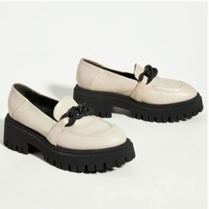 ALL BLACK Link & Lugg Chunky Lug Sole Loafers Cream -Size 38(8)